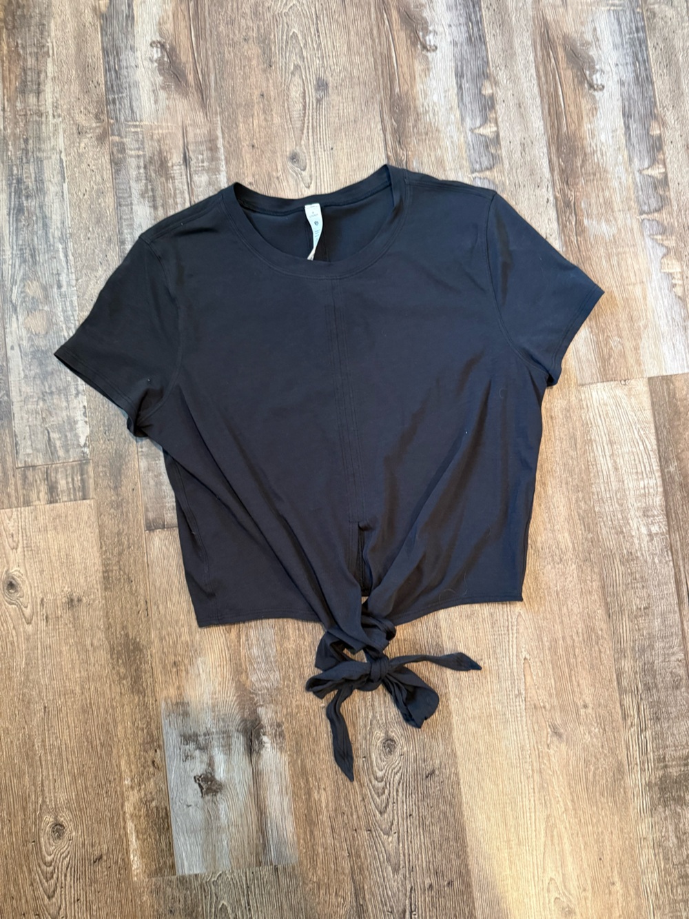 Lululemon All-Sport Tie-Front Short Sleeve Shirt - BLACK - Picture 2 of 5